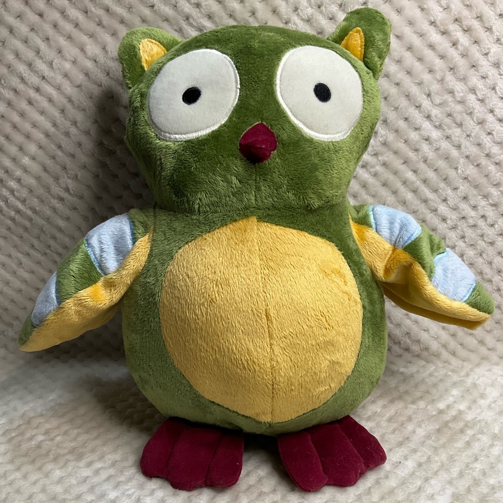 Lambs and Ivy Enchanted Forest Plush Green Yellow Plush Owl Stuffed Animal Toy 🦉